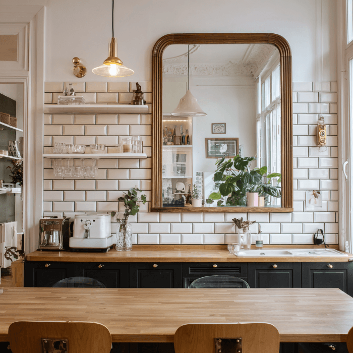 miroir sur mesure cuisine